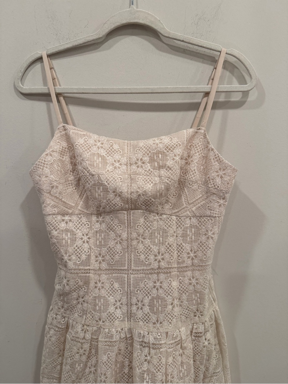 Avec Les Filles Embroidered Lace Midi Dress Natural Ivory Size 6 NWT Cottagecore - Picture 10 of 10